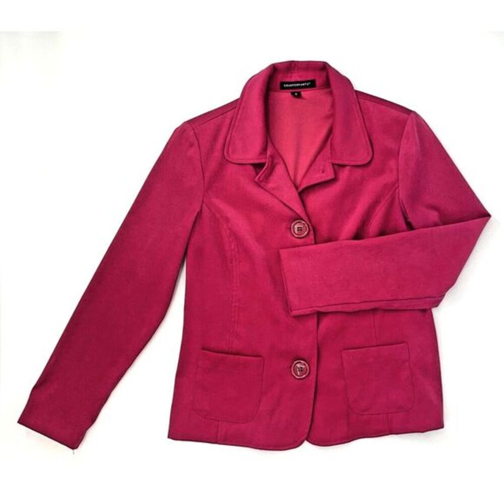 Counterparts Hot Pink Fit Suede Looking Women's Jacket/Blazer Size 6 - Picture 6 of 7